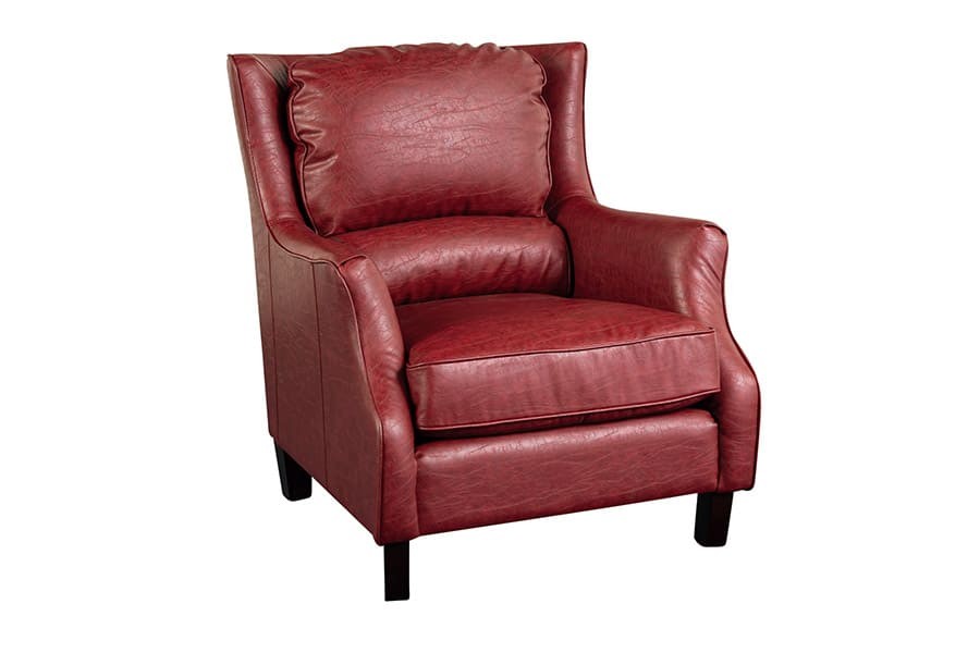 Garnett Red Faux Leather Accent Chair image 1
